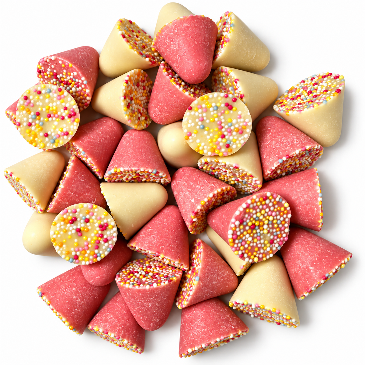 Hannah’s strawberry and cream-flavoured Spinning Tops with hundreds and thousands from Mambas Sweets